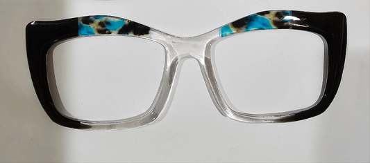 Blk & TealTort Faded to Clear